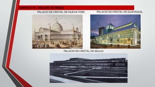 PALACIO DE CRISTAL DE NUEVAYORK PALACIO DE CRISTAL DE GUAYAQUIL
PALACIO DE CRISTAL DE Múnich
CAPITULO IV: ANÁLISIS DE OBRAS
 