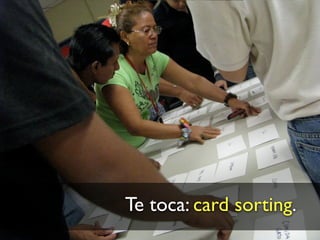 Te toca: card sorting.
 