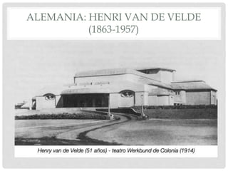 ALEMANIA: HENRI VAN DE VELDE
(1863-1957)
 