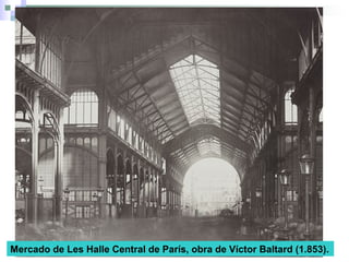 Mercado de Les Halle Central de París, obra de Víctor Baltard (1.853).
 