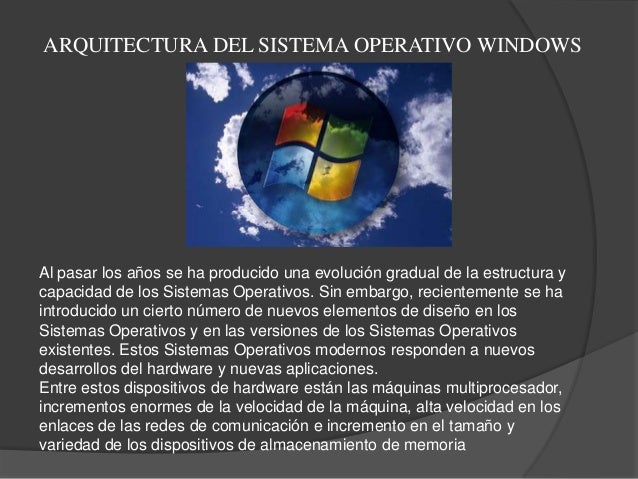 Arquitectura del sistema operativo windows