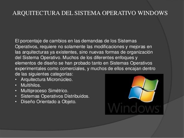 Arquitectura del sistema operativo windows