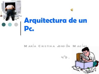 Arquitectura de un Pc. María Cristina Jordán Macías. 4ºD. 