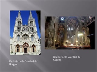 Fachada de la Catedral de
Burgos
Interior de la Catedral de
Gerona
 