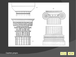 Capiteis gregos. DÓRICO XÓNICO CORINTIO 