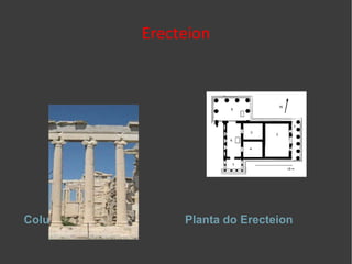 Erecteion Columna xónicas Planta do Erecteion 