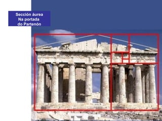 Sección áurea
Na portada
do Partenón
 