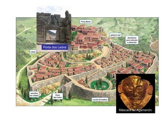 Máscara de Agamenón
Porta dos Leóns
 