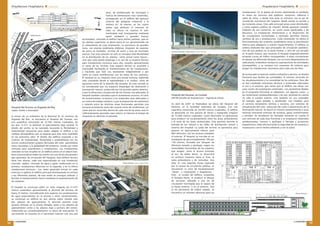 Arquitectura Hospitalaria ¢ especial
promateriales
53
promateriales
52
Arquitectura Hospitalaria ¢ especial
Hospital Universitario La Fe de Valencia
Ramón Esteve / Aidhos
El nuevo Hospital Universitario La Fe de
Valencia, actualmente en pruebas, entrará
en servicio a primeros de 2011 sustituyendo
al antiguo complejo de edificios
independientes -en un modelo propio de
los años 60- con 262.000 metros cuadrados
de superficie total construida sobre la
Ronda Sur de la ciudad. Ocupando una
parcela de casi 130.000 metros cuadrados,
el conjunto hospitalario se plantea en un
único edificio, aunque formado por cuatro
bloques diferenciados pero conectados, que
se corresponden con el Área Asistencial,
Investigación, Docencia e Instalaciones. Un zócalo rectangular
-dos plantas sobre rasante más sótano- congrega los servicios
centrales, y sobre él se levantan seis torres paralelas de planta
alargada, unidas por un único eje perpendicular de orientación
Este-Oeste, ubicado sobre el zócalo empujado ligeramente
al Norte. Cuatro de las torres son de hospitalización, en la
parte central y occidental, alargadas hacia el Sur de la parcela,
mientras las dos de servicios ambulatorios miran hacia el Norte,
y ocupan la zona oriental del zócalo. Una torre adicional, paralela
a las ambulatorias y exenta de basamento, pero conectado a él
mediante pasarela, se destina a laboratorios e investigación. Por
último, dos módulos de baja altura, al Oeste de las torres de
hospitalización, completan el complejo: uno para instalaciones,
de una única planta, y otro para docencia y administración,
de tres niveles y conectado con el zócalo mediante pasarela.
Cabe también destacar que el complejo cuenta con helipuerto,
próximo al servicio de Urgencias, y cerca de 2.800 plazas de
aparcamiento interior y exterior.
La fachada Norte acoge las entradas principales, donde se
producen los accesos normales de pacientes, a un vestíbulo de
doble altura con los servicios más públicos. Por el Sur se abre el
acceso para familiares de pacientes ingresados, a través de otro
gran vestíbulo a doble altura, así como el acceso de urgencias.
Mediante accesos diferenciados y estudiadas circulaciones,
se busca que el flujo de personal sanitario y los visitantes se
realice con total comodidad y fluidez, mediante tres accesos
jerárquicos. La base de la organización general del hospital la
forman dos ejes longitudinales de circulación, que recorren el
edificio en dirección Este-Oeste en los tres niveles inferiores.
La galería Norte tiene una anchura mayor y en ella se disponen
los servicios principales, con fácil conexión con las áreas del
hospital que los necesiten, mientras una segunda galería
proporciona conexión por la parte Sur. En la planta sótano residen
aparcamientos y zonas de servicios, con una única calle central
de circulación que permite los suministros y mantenimientos.
La galería principal del zócalo se desarrolla como núcleo de
comunicaciones en todas las plantas del edificio, conectando
las seis torres principales. La construcción está concebida desde
las propiedades del homigón, material predominante: in situ
para estructura, cimentación, pilares y forjados, y prefabricado
blanco visto para cerramientos de fachada, todo ello fabricado
en obra mediante planta de hormigonado para reducir los costes
de la construcción. La malla estructural modulada dota de gran
flexibilidad a las plantas, para adaptar su uso a las necesidades,
y permite recibir los paneles de fachada -de 3,5 x 7 metros-. La
carpintería se ha resuelto con vidrio estructural en muros cortina
de grandes dimensiones para las zonas comunes, y en formato
horizontal para las zonas de hospitalización, lo que permite la
colocación coplanar entre vidrio y paneles, consiguiendo una
perfecta continuidad en los cerramientos. Se resuelve así un
edificio complejo con dos únicos materiales: vidrio –de alta
protección solar y acústica- y hormigón -que permite una fácil
y rápida puesta en obra-.
Hospital de Ontinyent, Valencia
Ramón Esteve
El proyecto para el Hospital de Ontinyent, parado por cuestiones
políticas, consta de una superficie a construir de cerca de
17.000 metros cuadrados –ampliable- sobre un solar de 41.000
metros cuadrados. Se opta por ubicar el complejo al Noroeste
del solar, liberando al máximo las partes Sur y Este para jardines
y aparcamiento. El conjunto está rodeado por un vial perimetral
con accesos diferenciados para urgencias, pacientes, personal
y suministros. Constructivamente, el hospital se resuelve sin
grandes contrastes y con pocos elementos, que reducirían el
tiempo de obra y crearían mayor coherencia. La estructura
portante se realiza con un sistema
porticado de hormigón armado y forjado
de losa plana sobre pilares de hormigón.
En los forjados se utiliza el sistema
Cobiax de losas planas bidireccionales,
con unos 35 centímetros de espesor, que
reduce el peso de una losa maciza en un
35% manteniendo espesor y resistencia.
Los diferentes volúmenes de aristas
redondeadas se cierran exteriormente
con una piel –celosía protectora frente a
la luz- de chapa perforada de acero de 6
mm., lacada en blanco, sobre una fachada
interior, a 60 centímetros de la chapa, de
ladrillo perforado, con placas sándwich
en su cara exterior. El entorno penetra
con suavidad en el espacio interior a
través de la blanca veladura exterior, que
se va interrumpiendo para dejar entrar
raudales de luz controlados a través de
piezas de vidrio verticales, practicables
o fijas según el uso del interior,
dinamizando el espacio. Se procura en
el interior una sensación de bienestar,
priorizando los espacios luminosos pero
garantizando la intimidad, mientras
que al exterior se proyecta una imagen
tecnológica gracias a la piel metálica.
Cada pieza tiene una altura adecuada
a sus necesidades, configurando así un
conjunto dinámico y simple a la vez. La
pieza de acceso principal, la única con
forma alargada y la de mayor altura,
se convierte en la vertebradora de
todo el conjunto, con las dos últimas
plantas reservadas a las unidades de
hospitalización, y a ella se conectan
los cubos del resto del programa,
que se relacionan entre sí según
las necesidades. Se han analizado
rigurosamente los itinerarios tanto de
pacientes como de personal, con el fin
de optimizar recorridos, evitar cruces
entre circulaciones privadas y públicas
y eliminar posibles confusiones. La idea
general consiste en crear zonas que
respondan a los procesos médicos de
manera directa, con piezas diferenciadas
y delimitadas, pero accesibles y que
interactúan entre sí, rodeadas por viales
que se convierten en túneles de luz. Cada
uno de los espacios se convierte en un
lugar acotado y reconocible, de escala
individual, lo que evita que el paciente se
sienta intimidado por la dimensión total
del complejo. Para los interiores se buscan materiales de alta
durabilidad y poco mantenimiento: falsos techos para permitir
el paso de instalaciones, pavimentos de terrazo -u hormigón
fratasado con resinas en el sótano-. Los paramentos verticales
se resuelven con placas de cartón yeso en color blanco, mientras
en zonas especiales como quirófanos, se recubren de PVC o
paneladas con tablero compacto fenólico. Las instalaciones
-central térmica y eléctrica, gases medicinales, distribución de
agua de consumo y de incendios- se han agrupado en un núcleo,
en cuya cubierta se alojan placas solares. Así se facilita el acceso
centralizado a todas ellas para un rápido mantenimiento. Dentro
del edificio, las instalaciones discurren a través de pasillos con
techo registrable para un fácil acceso.
Vestíbulo. Foto: Estudio Ramón Esteve
Fachada. Foto: Estudio Ramón Esteve
 