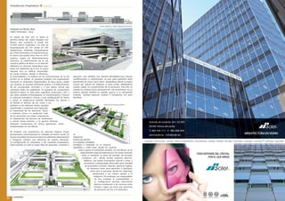Arquitectura Hospitalaria ¢ especial
promateriales
30
Hospital Can Misses, Ibiza
Vidal y Asociados / Arup
En marzo de este año se ponía la
primera piedra del nuevo Hospital Can
Misses, que sustituirá al actual con
79.000 metros cuadrados y un área de
hospitalización de 247 camas en 199
habitaciones. Diseñado conjuntamente
por Vidal y Asociados y la ingeniería Arup,
el centro que podría estar listo en 2012
culmina, según las Administraciones
ibicencas, la modernización de la red
sanitaria pública de Ibiza y es la solución
definitiva en atención hospitalaria para
todos los habitantes de la isla. El nuevo
Hospital será un edificio reconocible,
de escala humana, donde la eficiencia,
la funcionalidad y la estética de las construcciones de la isla
primen en el diseño. El proyecto propone una organización
funcional en volúmenes fragmentados de poca altura, donde
sus usuarios se orientan fácilmente gracias a la diferenciación
de las circulaciones verticales y a una espina central que
comunica todos los pabellones. El esquema de circulaciones
permitirá reducir el ratio entre superficie construida y útil, y
por tanto también el presupuesto, el mantenimiento e incluso
el consumo energético. Gracias a esta configuración de llenos
y vacíos se proporciona también abundante luz natural y
se facilita el disfrute de las vistas a los
jardines y a las cubiertas verdes, paisajes
equilibrados y armónicos que mejorarán
el tratamiento de los pacientes. Patios
y cubiertas, junto a la protección solar
de los elementos con mayor soleamiento,
la implantación de técnicas de aislamiento
y control termo-acústico, o la gestión eficiente
mediante instalaciones de última generación, serán
fundamentales en Can Misses.
Se propone una arquitectura de reducido impacto visual,
jerarquizada y descompuesta en unidades de menor escala, en
las que se puedan reconocer los diversos elementos del programa
y tengamos siempre una referencia de nuestra ubicación.
La configuración en volúmenes y del esqueleto hospitalario,
hacen posible no solo un mejor flujo de pacientes, visitantes y
personal, sino también una máxima flexibilidad para futuras
modificaciones o ampliaciones, ya que cada segmento tiene
posibilidad de crecer hacia fuera, alargándose desde la espina
central por adición de módulos, o hacia arriba, añadiéndose
niveles, dadas las características de la estructura. Para ello se
emplea un módulo único estructural de 720 centímetros. En su
interior además también es posible, gracias a su concepción
modular, cambiar espacios, ampliar o reorganizar con gran
facilidad.
La
propuesta
ambiciona diseñar
un complejo saludable,
ecológico e integrado en un entorno
agradable y, sobre todo, donde los usuarios
estén a gusto en ambientes amables. En Can Misses se ha
dado también especial importancia a las zonas comunes
como el vestíbulo, la plaza de entrada, las terrazas
miradores, etc., donde priman espacios abiertos,
diáfanos, con buena iluminación natural y vistas a
los jardines, y donde poder desarrollar gran cantidad
de actividades comunes. Además, aparecen lugares
de descanso tanto para pacientes y familiares
como para el personal, donde los materiales
atemporales y los colores ayudan a la
relajación. Sin embargo, sus responsables
no han olvidado la sostenibilidad, y
su configuración permite importantes
ahorros económicos y de recursos como
energía o agua, así como una reducción
de emisiones de CO2 a la atmósfera.
templado . control solar . curvado . doble acristalamiento . manufacturas . tintados . flotados . herrajes . laminados . mateados . screenline®. antifuego . seguridad
ARQUITECTURAENVIDRIO
TODODEPENDEDELCRISTAL
PORELQUEMIRAS
Autovía de Levante, Km. 53.200
03400 Villena (Alicante)
T: 965 346 111 · F: 965 808 926
www.soler.es · info@soler.es
Arriba, alzado sur. Abajo, infografía del Exterior
 