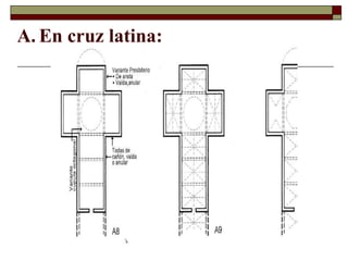 A.   En cruz latina:  