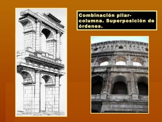 Combinación pilar-
columna. Superposición de
órdenes.
 