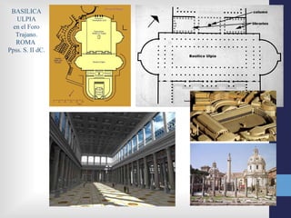 BASILICA
   ULPIA
  en el Foro
   Trajano.
   ROMA
Ppss. S. II dC.
 