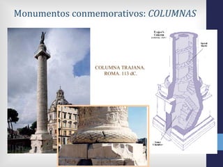 Monumentos conmemorativos: COLUMNAS




               COLUMNA TRAJANA.
                  ROMA. 113 dC.
 
