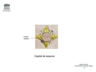 Claseshistoria
Historia del Arte
© 2006 Guillermo Méndez Zapata
Capitel de esquina
Cuatro
volutas
 