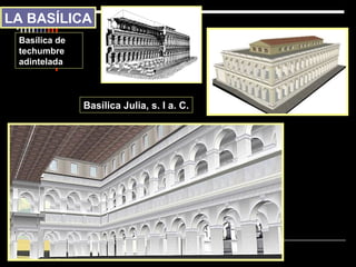 Basílica de techumbre adintelada Basílica Julia, s. I a. C. LA BASÍLICA 