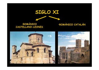 SIGLO XI

       •ROMÁNICO           •ROMÁNICO CATALÁN
   CASTELLANO-LEONES




Mª Victoria Landa
 
