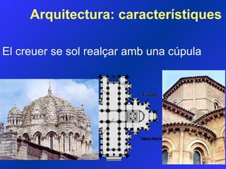 El creuer se sol realçar amb una cúpula Arquitectura:  característiques 