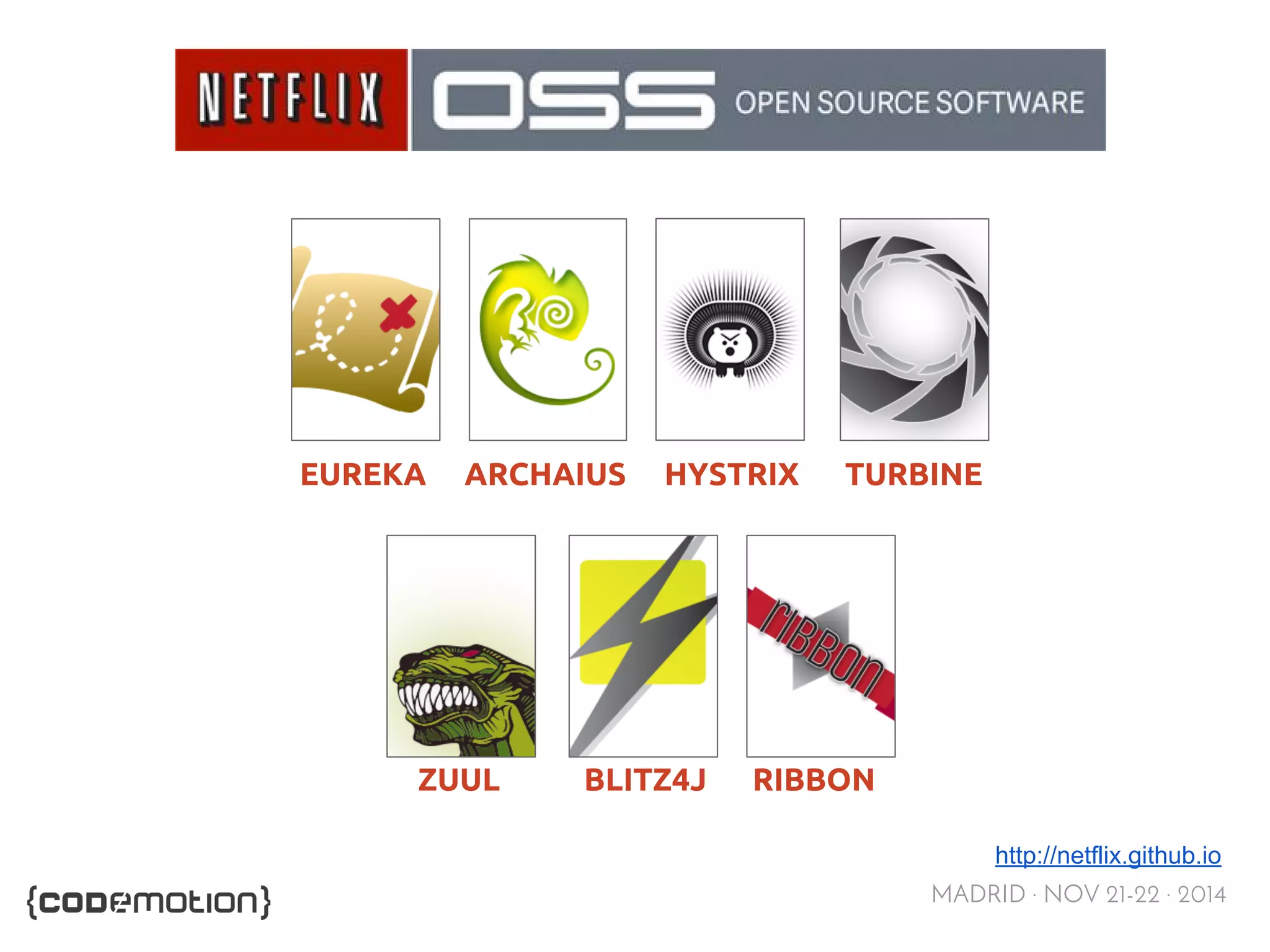 EUREKA ARCHAIUS HYSTRIX TURBINE 
MADRID · NOV 21-22 · 2014 
ZUUL BLITZ4J RIBBON 
http://netflix.github.io 
 