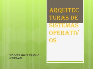 Arquitec
                          turas de
                          Sistemas
                          Operativ
                          os

VICENTE PANATA CASTILLO
5° SISTEMAS
 