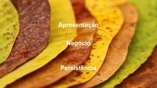 Apresentação
Negócio
Persistência
 