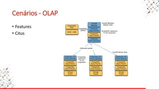Cenários - OLAP
• Features
• Citus
 