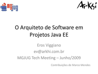Arquiteto de Software em Projetos JEE