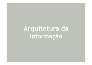 Arquitetura da Informação e Webdesign