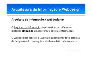 Arquitetura da Informação e Webdesign