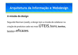 Arquitetura da Informação e Webdesign