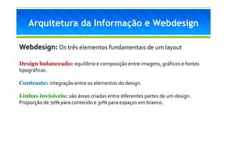 Arquitetura da Informação e Webdesign