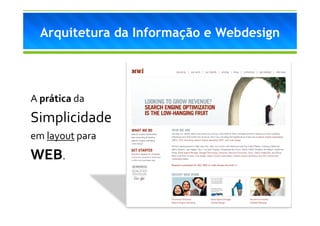 Arquitetura da Informação e Webdesign