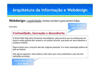 Arquitetura da Informação e Webdesign