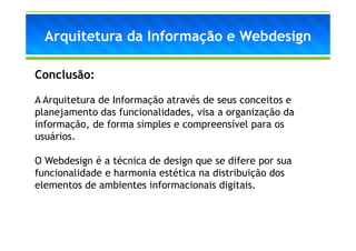 Arquitetura da Informação e Webdesign