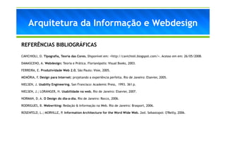 Arquitetura da Informação e Webdesign