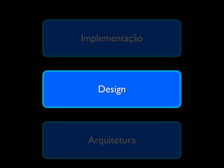 Implementação




   Design




 Arquitetura
 