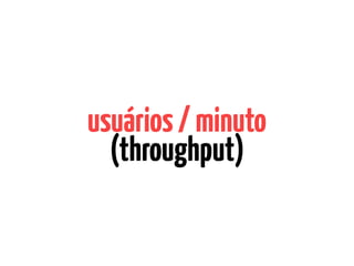 usuários/minuto
(throughput)
 