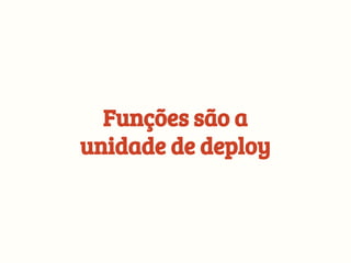 Funções são a
unidade de deploy
 