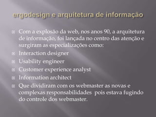 Modelo conceitual da Arquitetura de informação