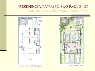 RESIDÊNCIA TATUAPÉ, SÃO PAULO - SP  Plantas baixa e de layout pavimento térreo   