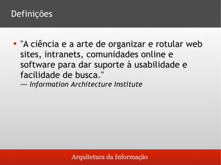 Arquitetura da Informação