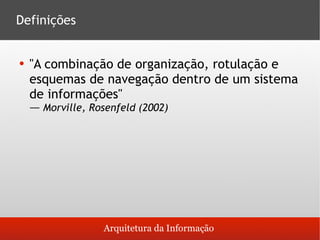 Arquitetura da Informação