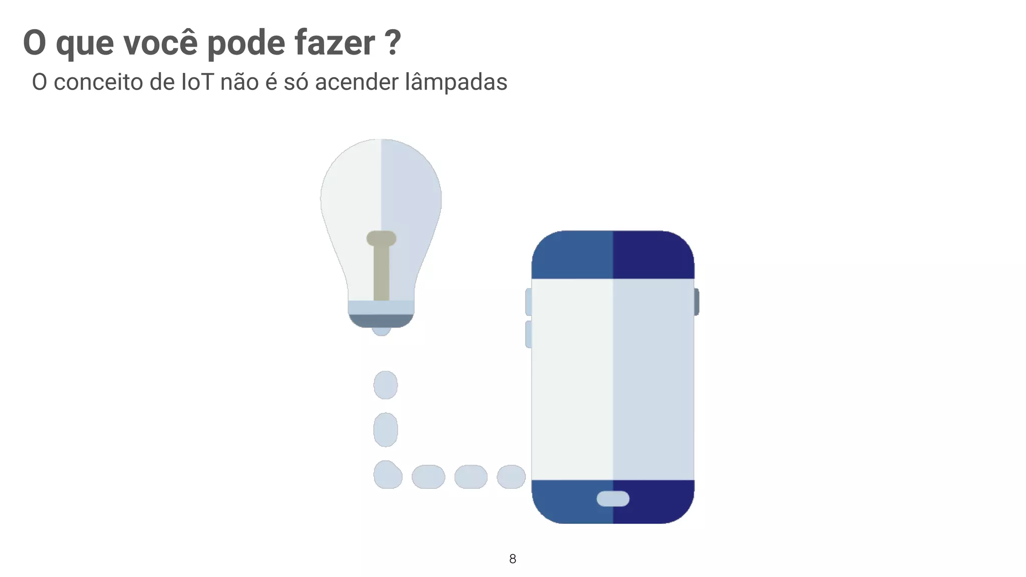 Conceito de IoT
Não é só acender lâmpadas
O que você pode fazer ?
O conceito de IoT não é só acender lâmpadas
8
 