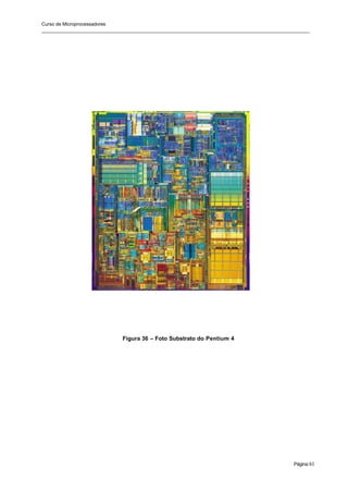 Curso de Microprocessadores
______________________________________________________________________________________________________
Página 61
Figura 36 – Foto Substrato do Pentium 4
 