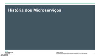 Internal Use Only
© Copyright 2015 Hewlett Packard Enterprise Development LP. All rights reserved.. 19
História dos Microserviços
3/5/2018
 