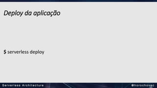 Deploy da aplicação
$ serverless deploy
 