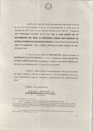 Sentença de propaganda eleitoral antecipada