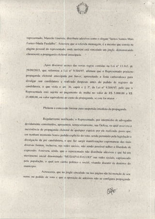 Sentença de propaganda eleitoral antecipada