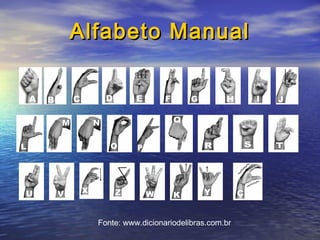 Alfabeto Manual

Fonte: www.dicionariodelibras.com.br

 