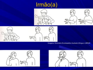 Irmão(a)

Imagens: Dicionário Enciclopédico ilustrado trílingue -LIBRAS

 